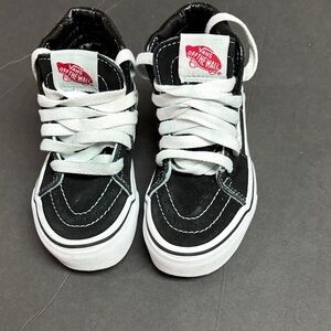 Vans Kids Black and White High-Top Sneakers